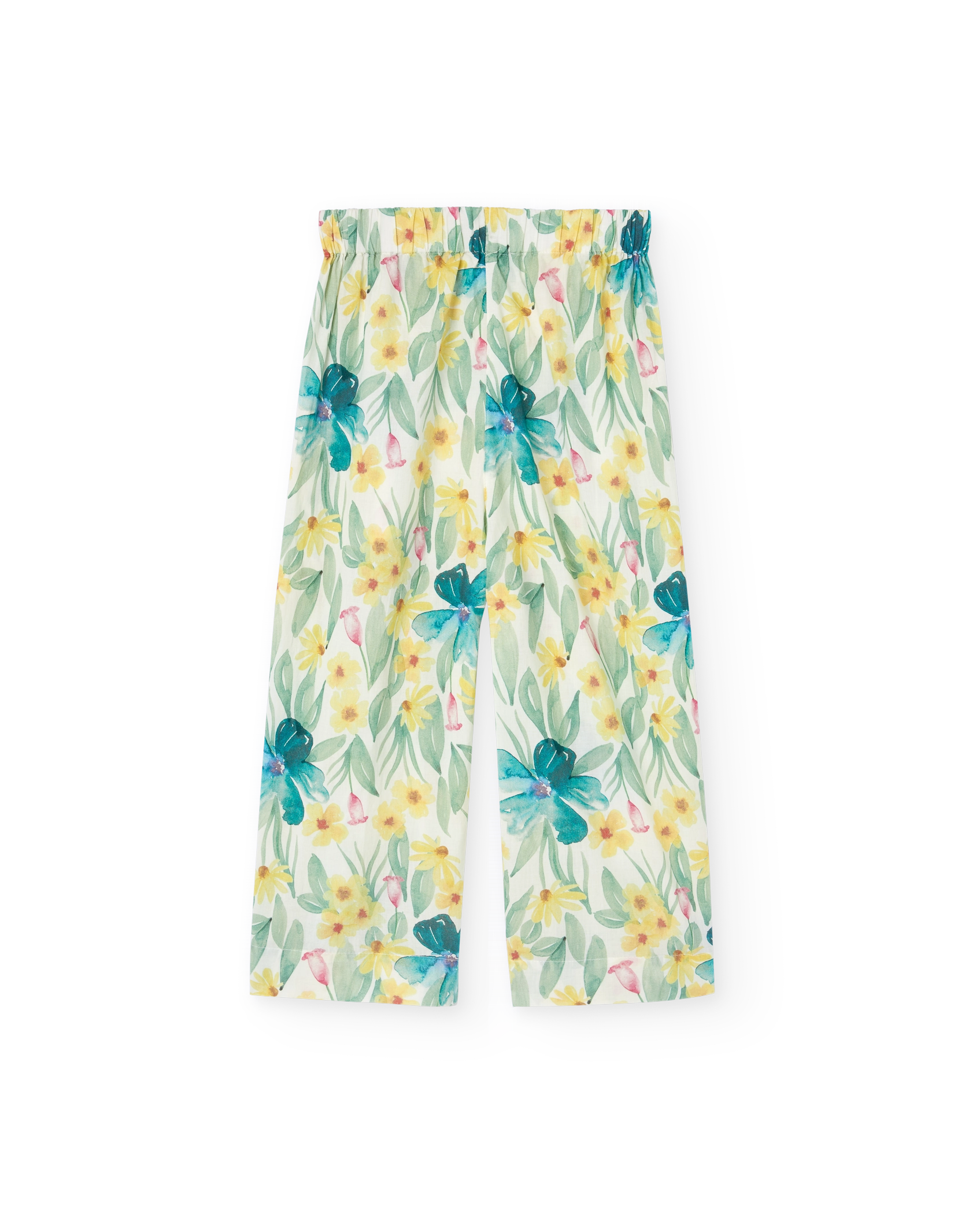 White Floral Antelope Pants PRODUCT BACK