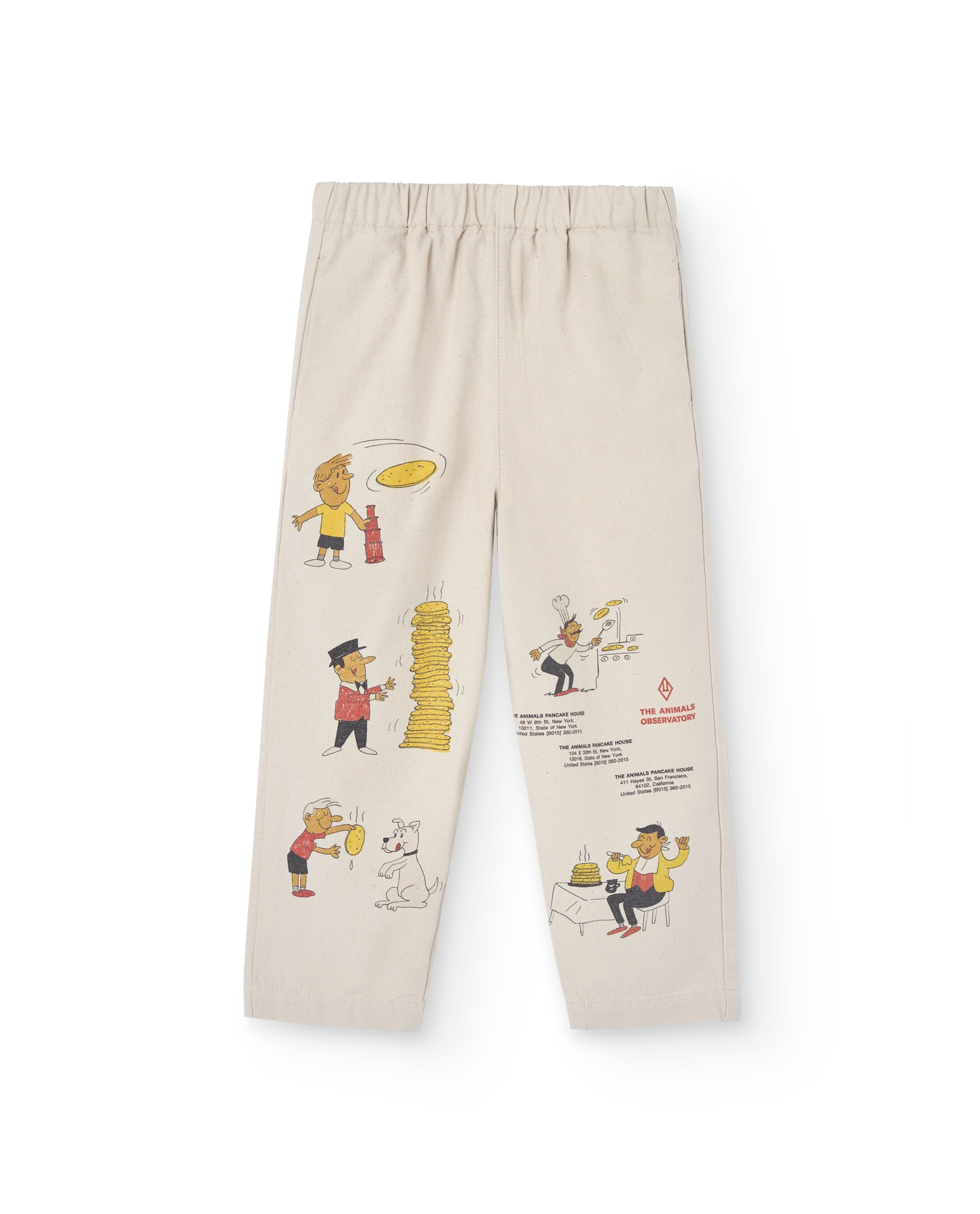 Raw White Comic Elephant Pants PRODUCT FRONT