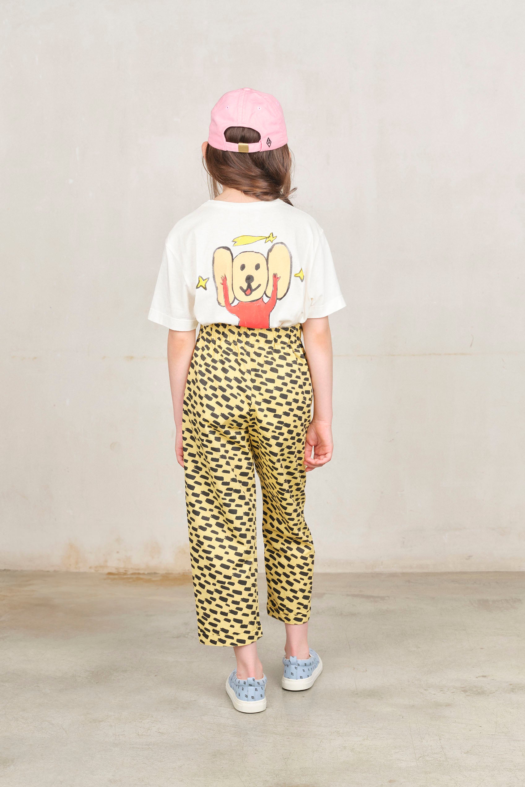 Yellow Animal Camel Pants MODEL BACK