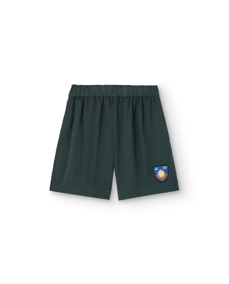 Deep Green Shield Bee Bermuda Shorts COVER