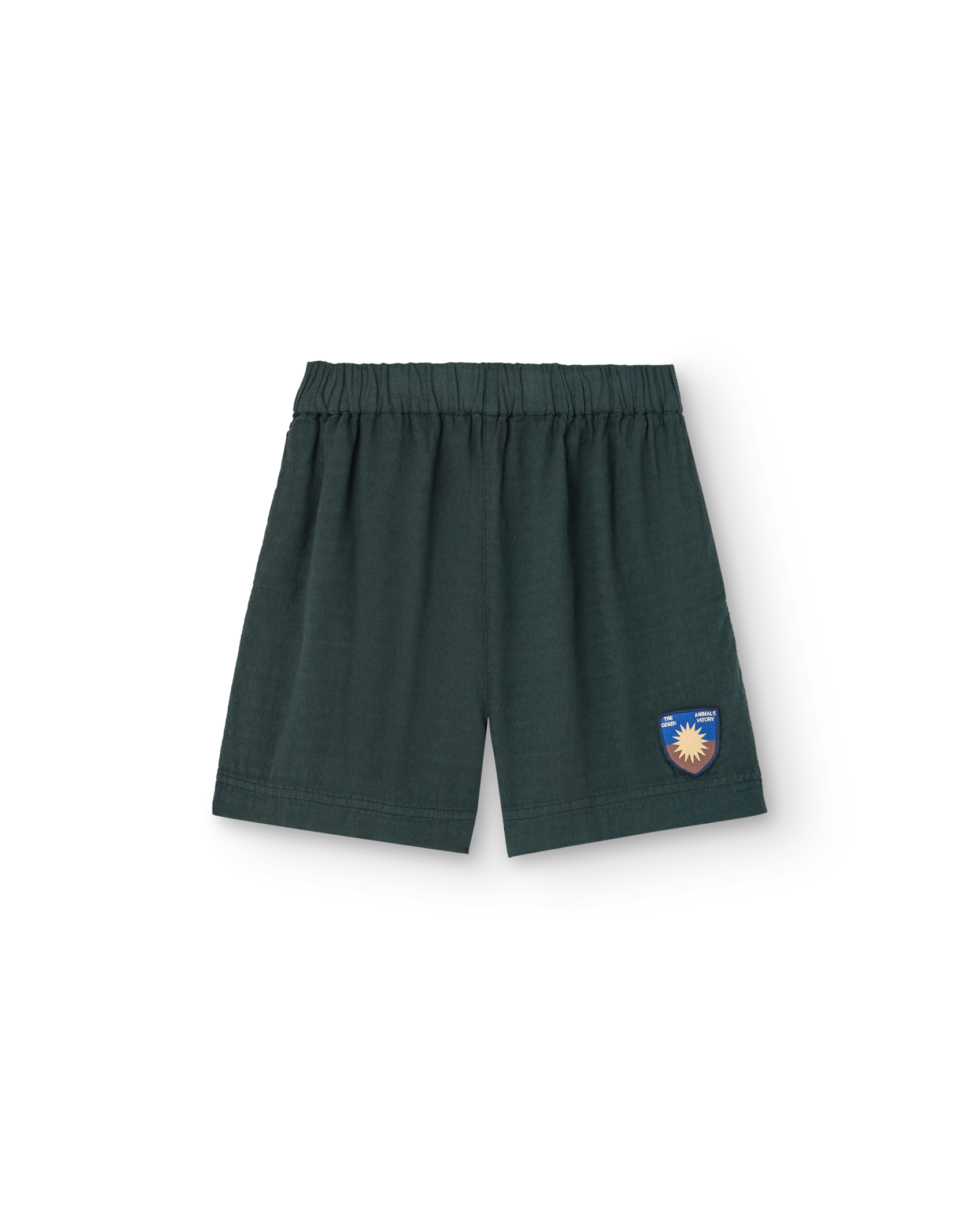 Deep Green Shield Bee Bermuda Shorts PRODUCT FRONT