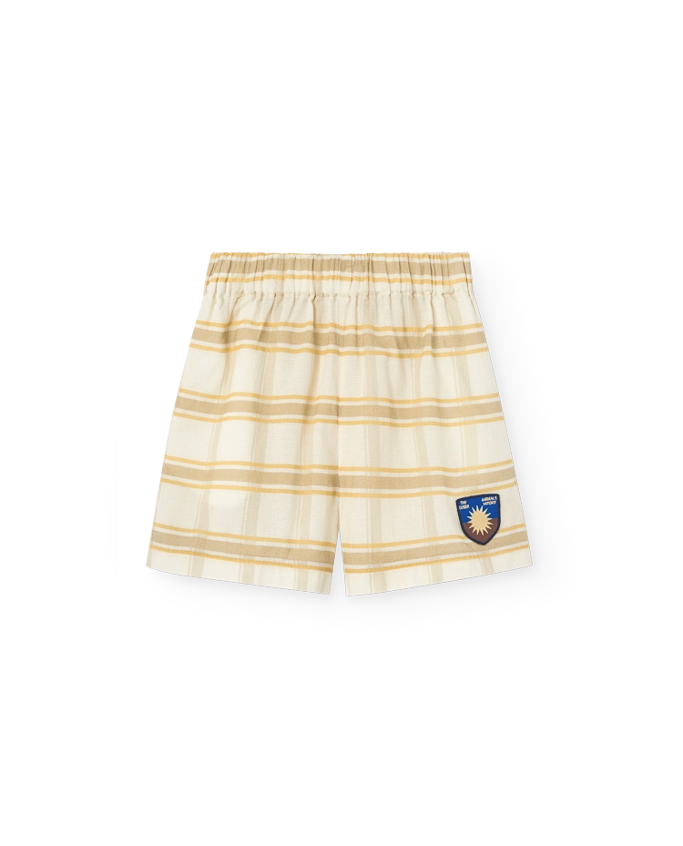 Beige Shield Bee Bermuda Shorts COVER