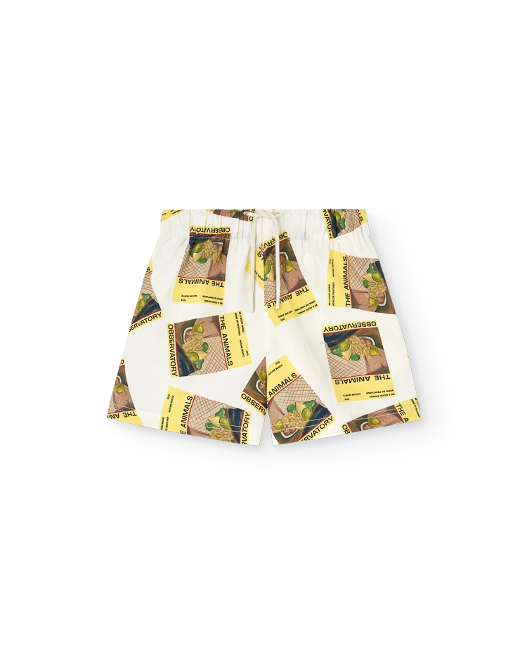 White Magazine Monkey Bermuda Shorts COVER