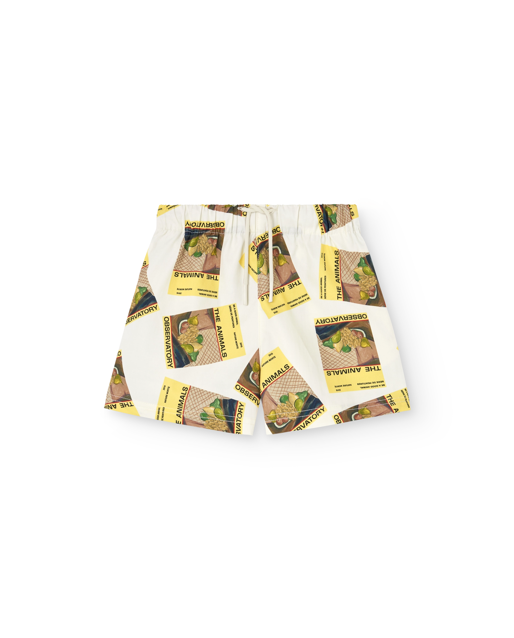 White Magazine Monkey Bermuda Shorts PRODUCT FRONT