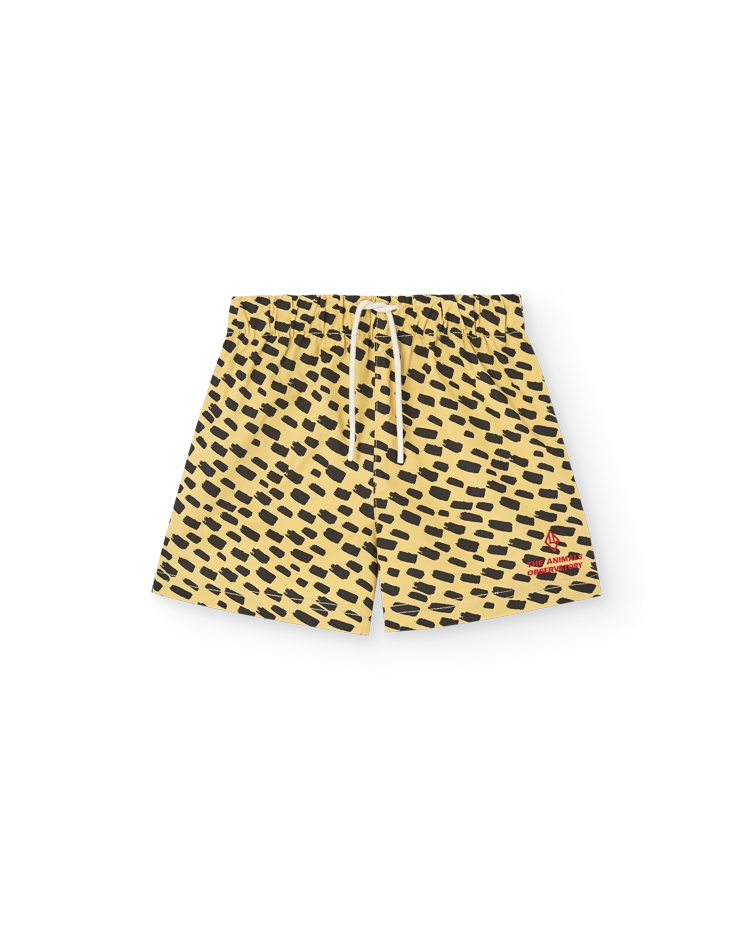 Yellow Animal Monkey Bermuda Shorts COVER