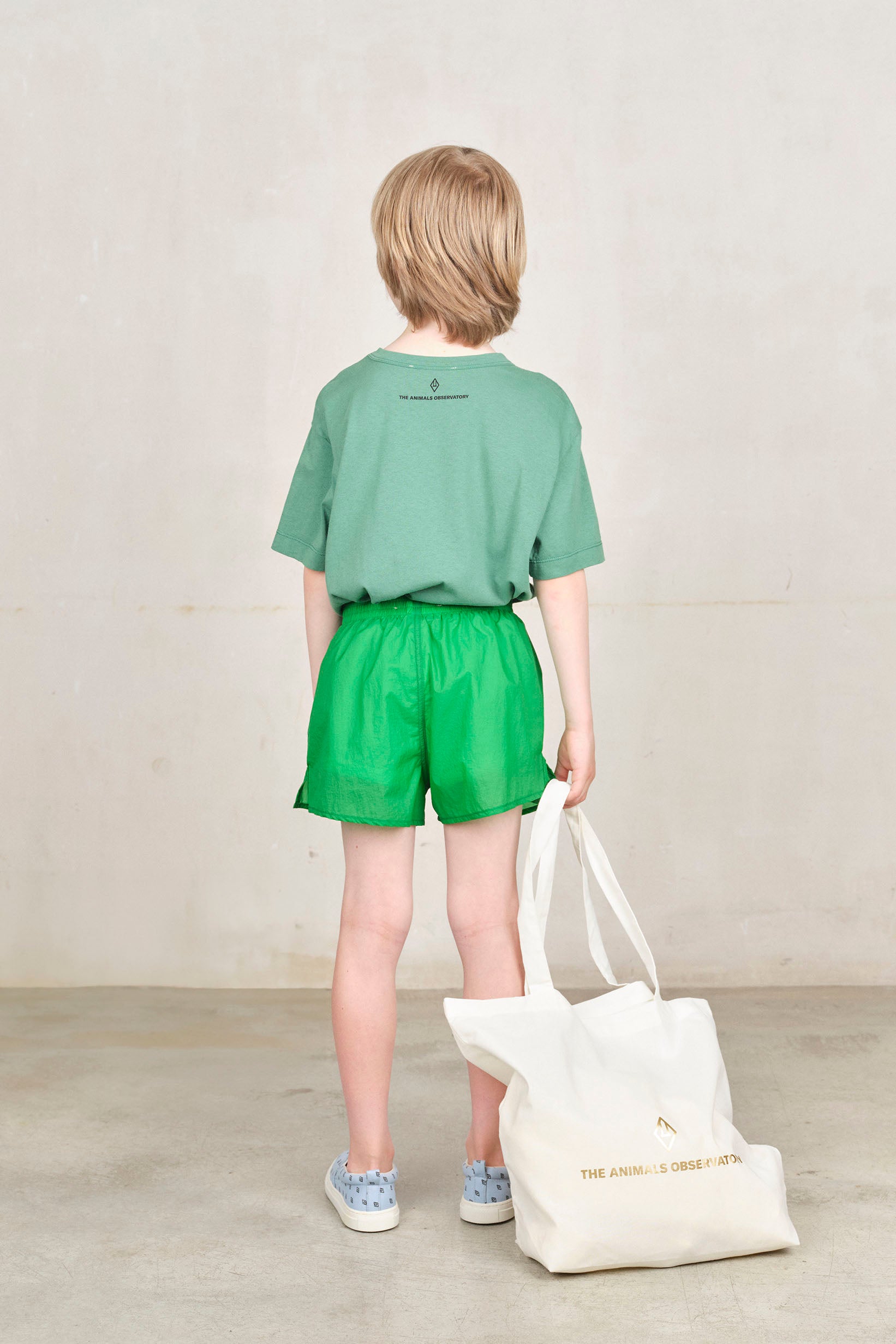 Green Spider Shorts MODEL BACK