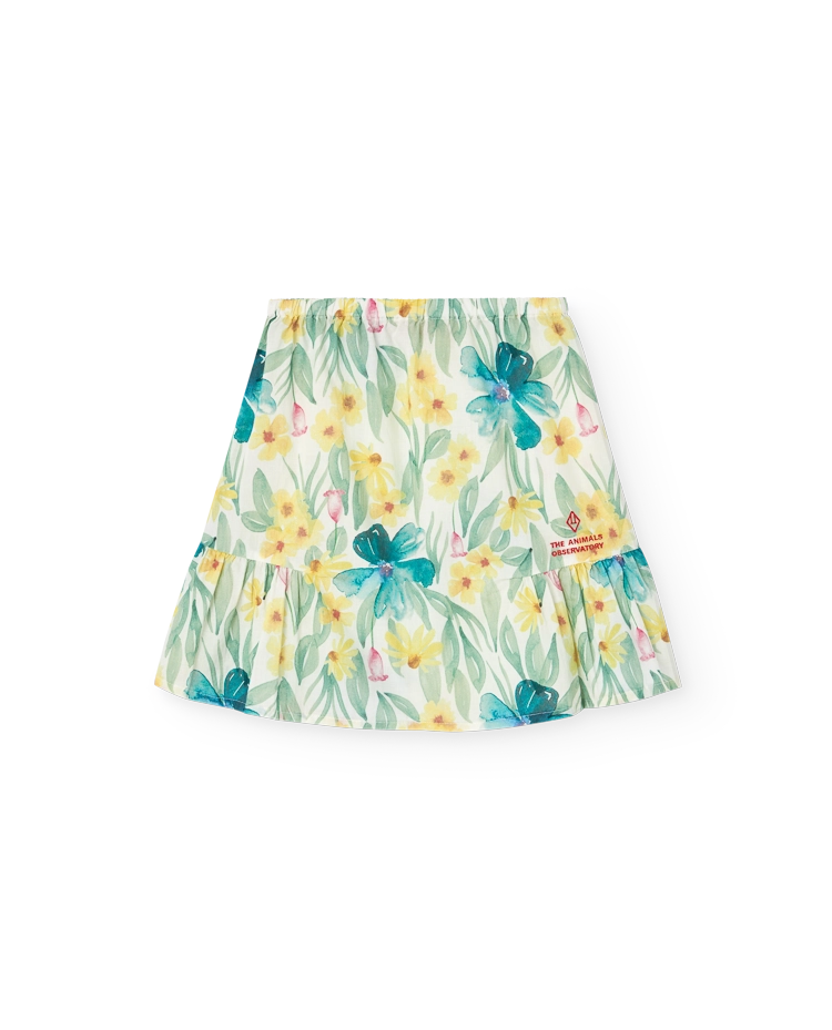 White Floral Slug Skirt COVER