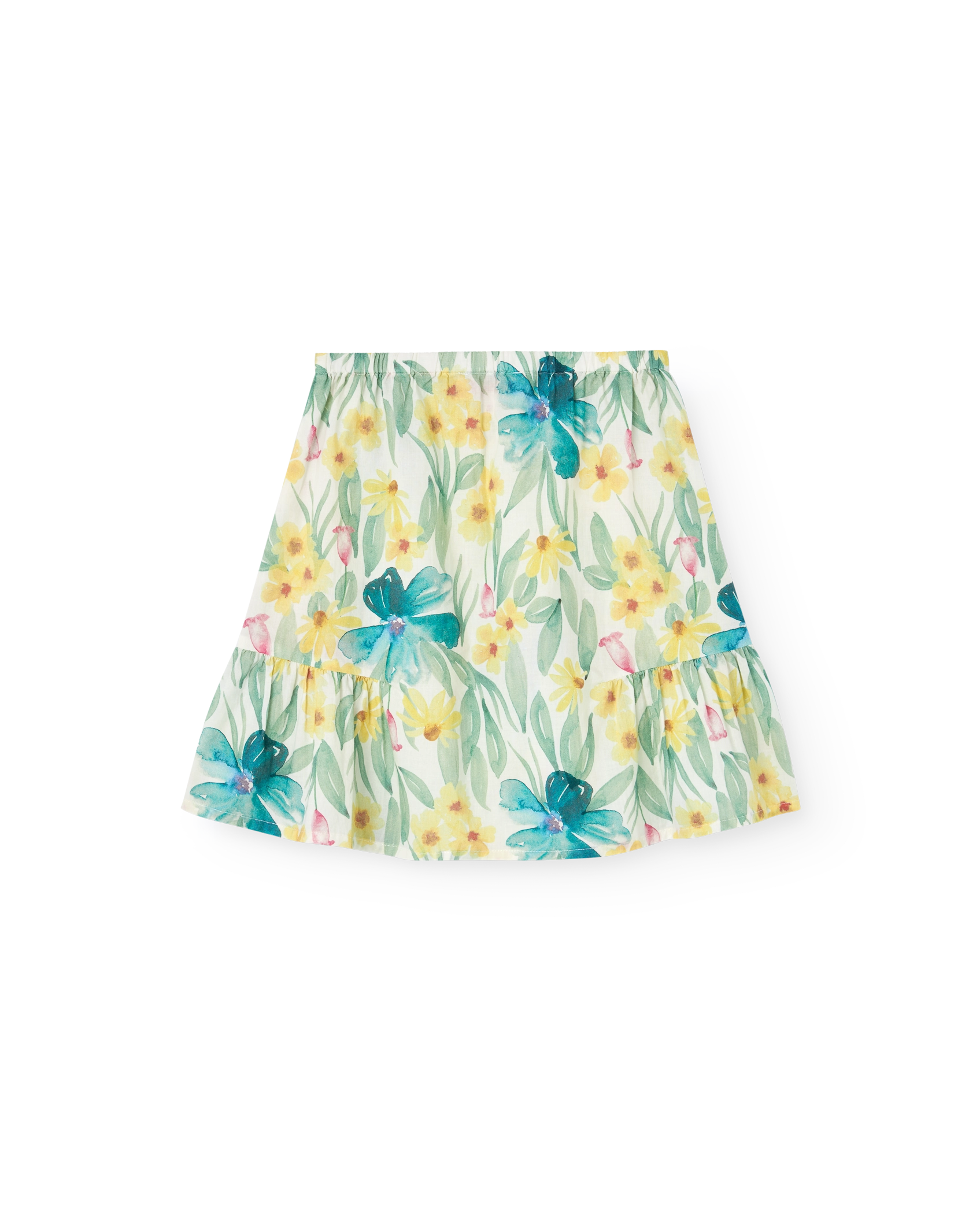 White Floral Slug Skirt PRODUCT BACK