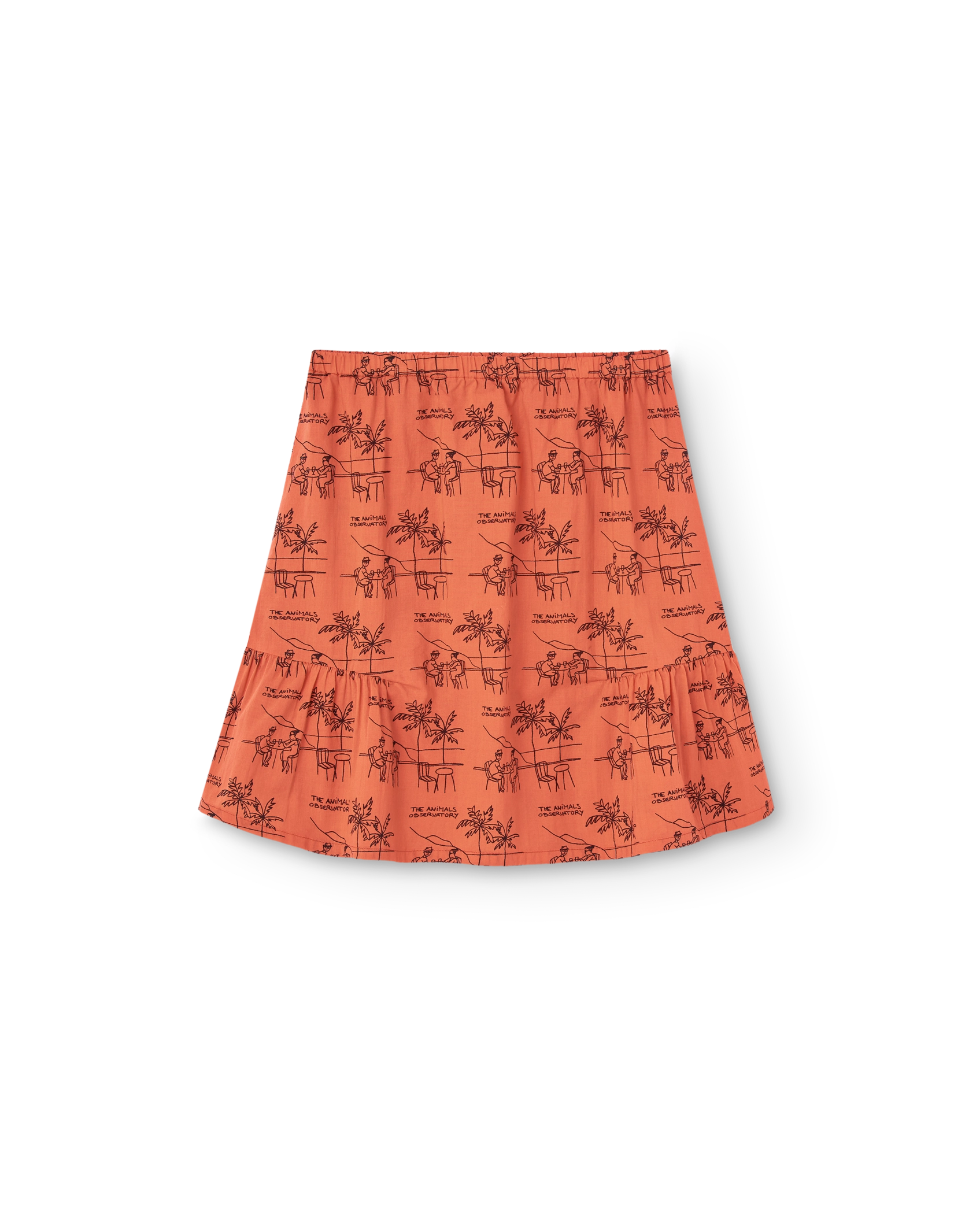 Salmon Drawings Slug Skirt PRODUCT FRONT