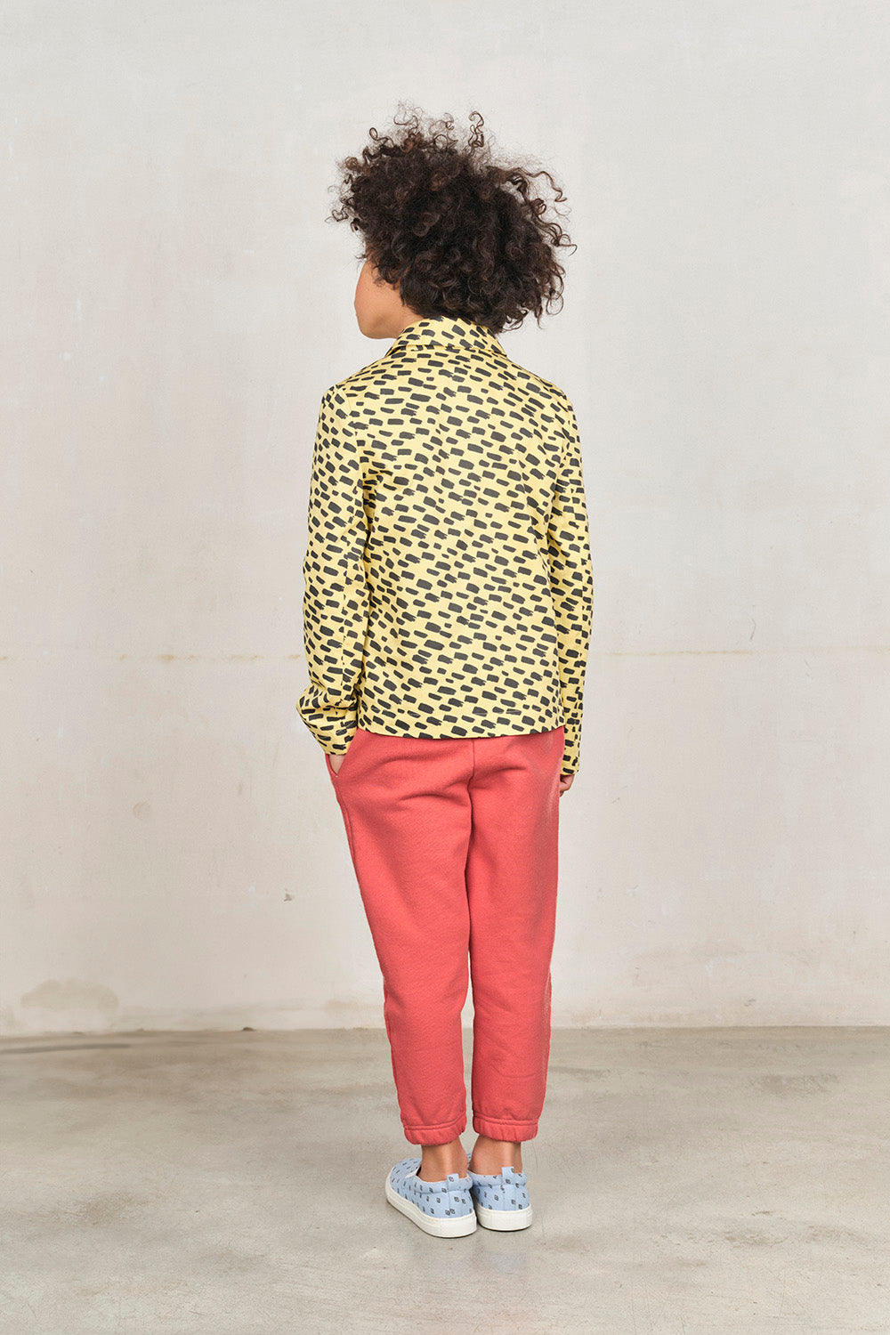 Yellow Animal Cheetah Blazer MODEL BACK