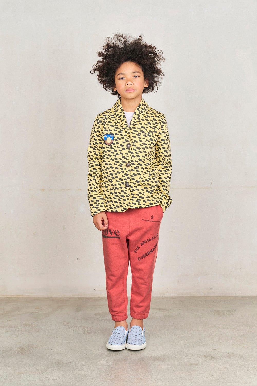 Yellow Animal Cheetah Blazer MODEL FRONT