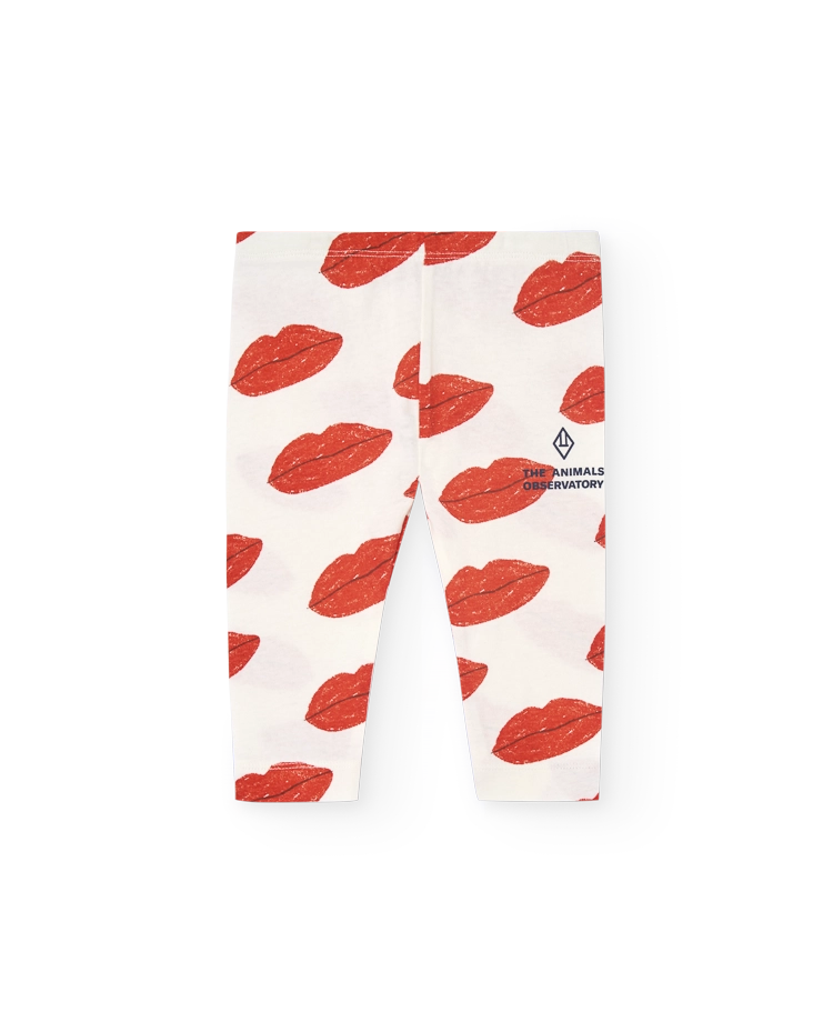 White Kissing Penguin Leggings COVER