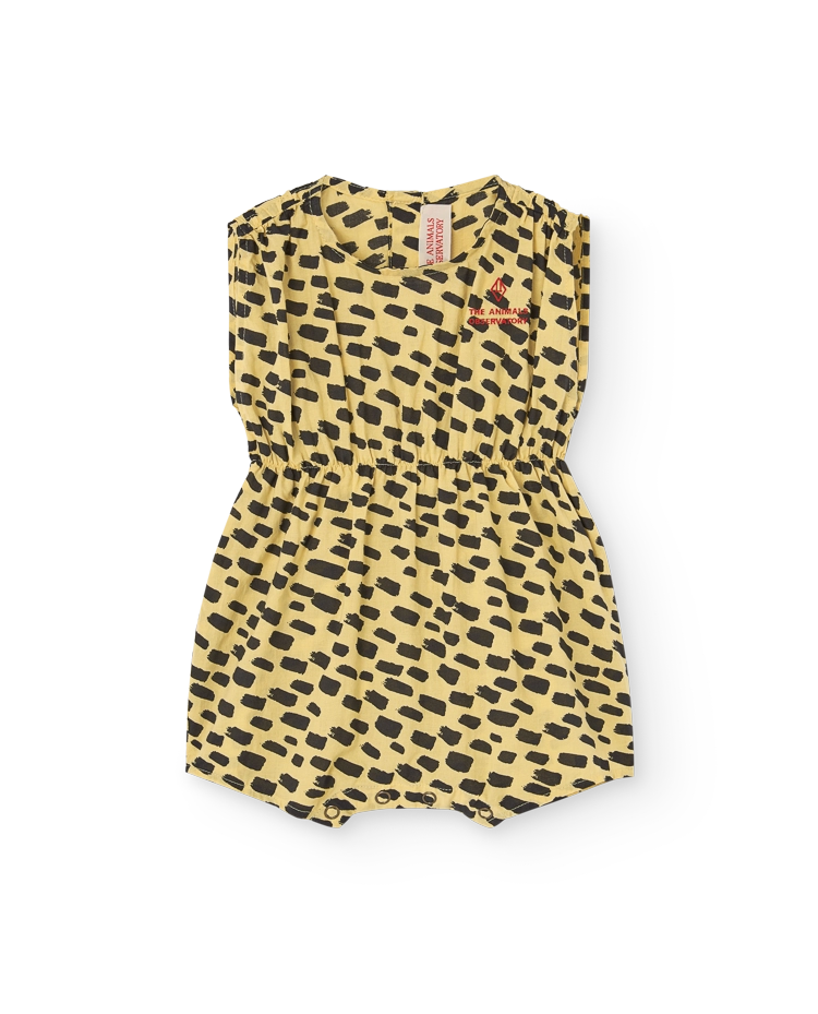 Yellow Animal Boar Short Jumpsuit COVER