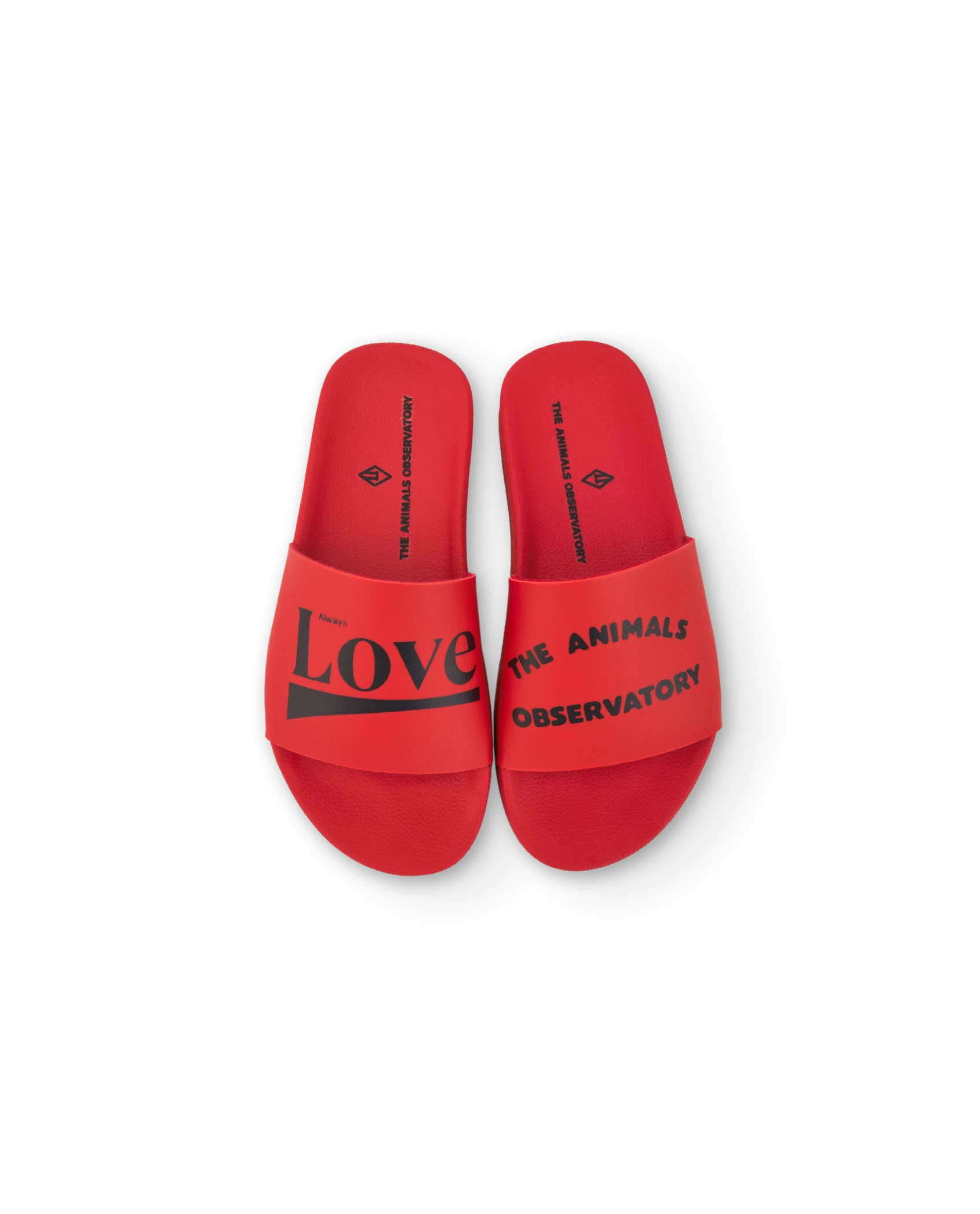 Red Love Flip-Flops MODEL FRONT