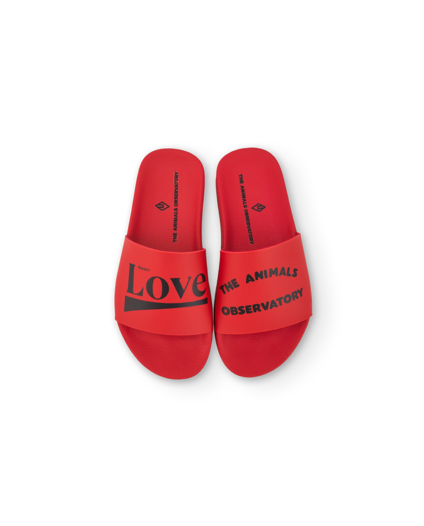 Red Love Flip-Flops MODEL FRONT