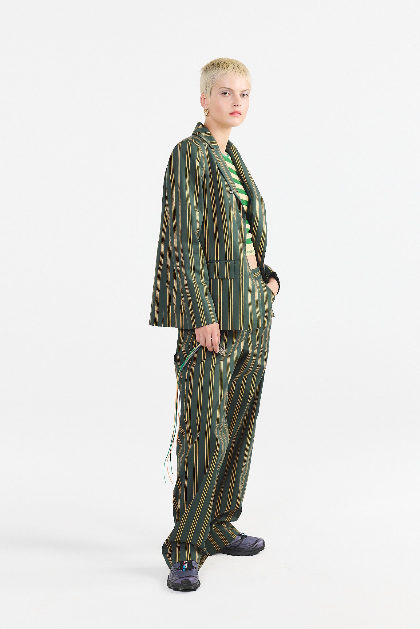 Deep Green Goral Blazer MODEL FRONT